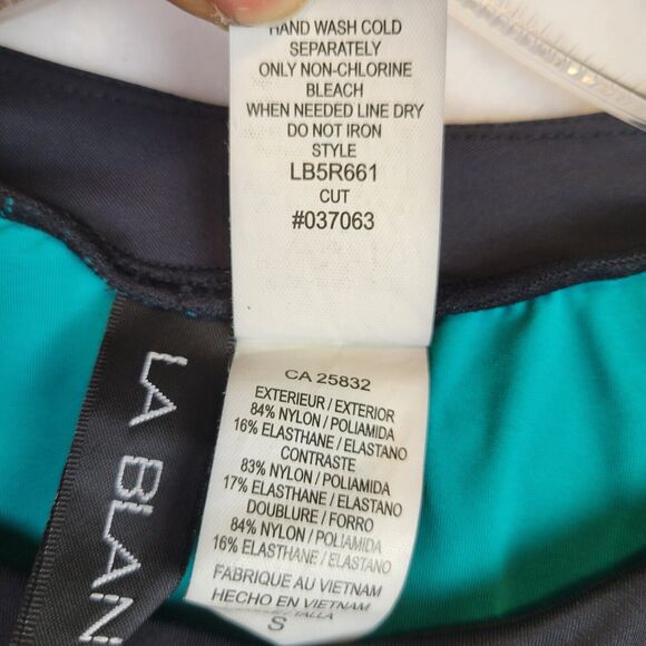 La Blanca Womens Geometric Built In Bra Rashguard Swim Top Size Small Multicolor - Picture 3 of 5